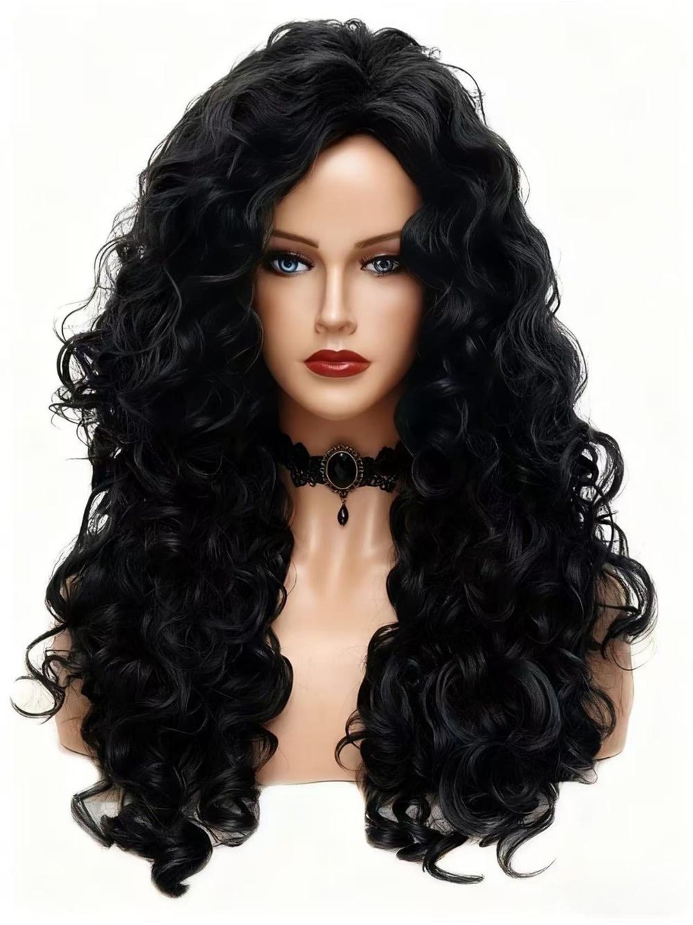 Curly Long Wavy Synthetic Wig Brown 28” Halloween Cosplay Adult Size